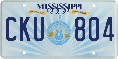 MS license plate CKU804