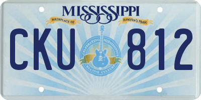 MS license plate CKU812