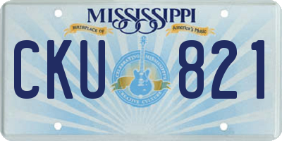 MS license plate CKU821