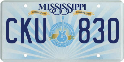 MS license plate CKU830