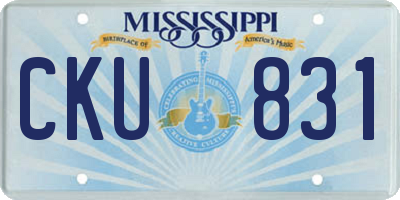 MS license plate CKU831