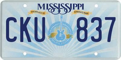 MS license plate CKU837
