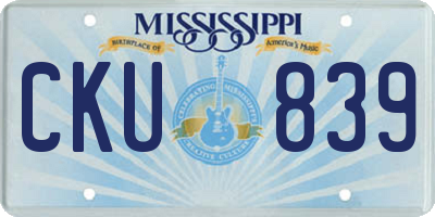 MS license plate CKU839