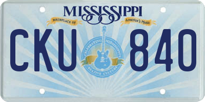 MS license plate CKU840