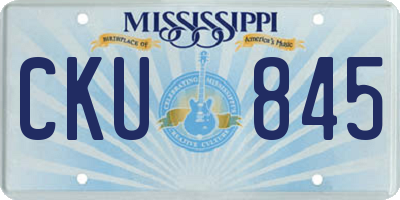 MS license plate CKU845