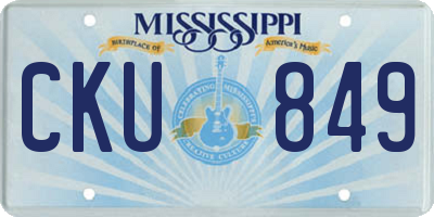 MS license plate CKU849