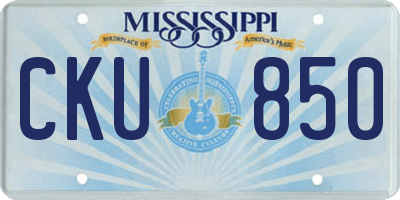 MS license plate CKU850