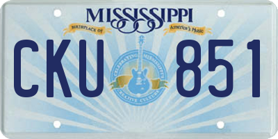 MS license plate CKU851