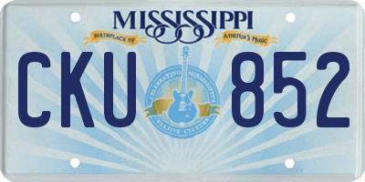 MS license plate CKU852