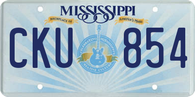 MS license plate CKU854