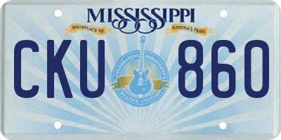 MS license plate CKU860