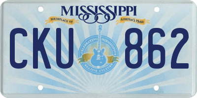 MS license plate CKU862