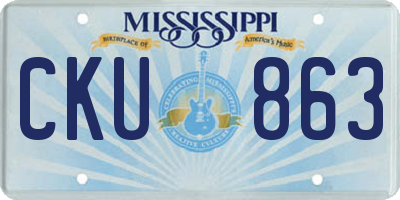 MS license plate CKU863