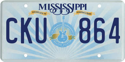 MS license plate CKU864