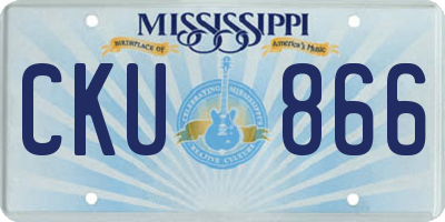MS license plate CKU866