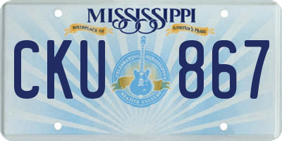 MS license plate CKU867