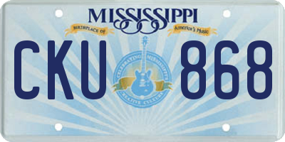 MS license plate CKU868