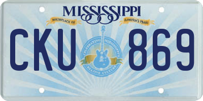 MS license plate CKU869
