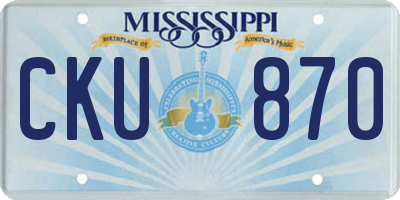 MS license plate CKU870
