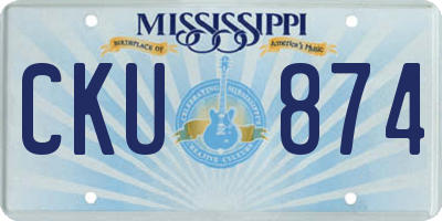 MS license plate CKU874