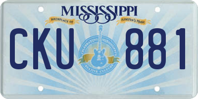 MS license plate CKU881