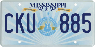 MS license plate CKU885