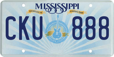 MS license plate CKU888