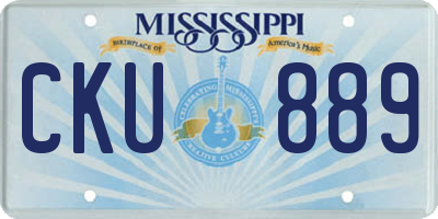 MS license plate CKU889