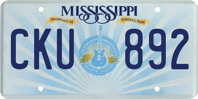 MS license plate CKU892
