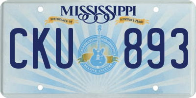 MS license plate CKU893