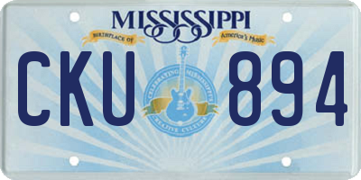 MS license plate CKU894