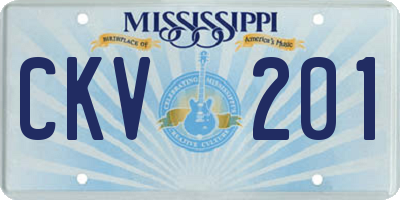 MS license plate CKV201
