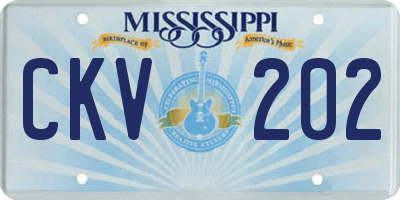 MS license plate CKV202