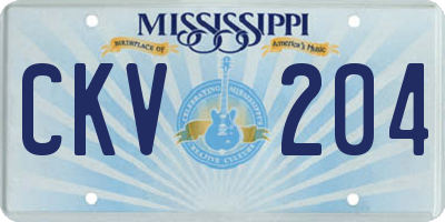 MS license plate CKV204