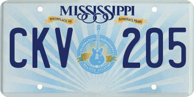 MS license plate CKV205