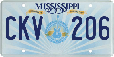 MS license plate CKV206