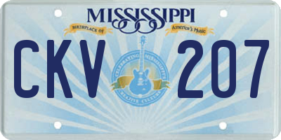 MS license plate CKV207