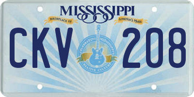 MS license plate CKV208
