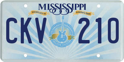 MS license plate CKV210