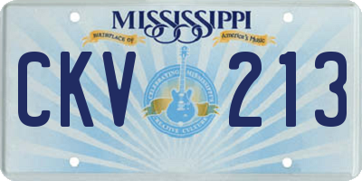MS license plate CKV213
