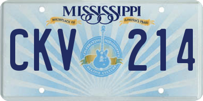 MS license plate CKV214
