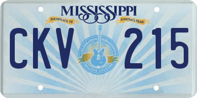 MS license plate CKV215