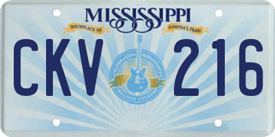MS license plate CKV216
