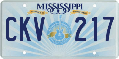MS license plate CKV217