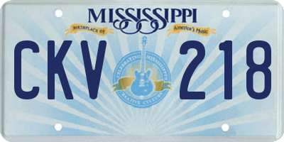 MS license plate CKV218