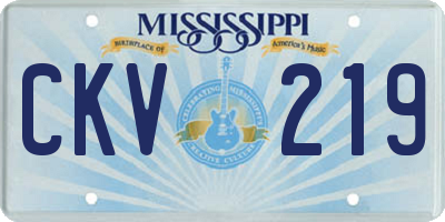 MS license plate CKV219