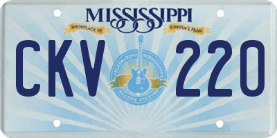MS license plate CKV220