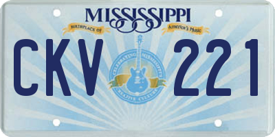 MS license plate CKV221