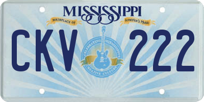 MS license plate CKV222
