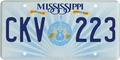 MS license plate CKV223